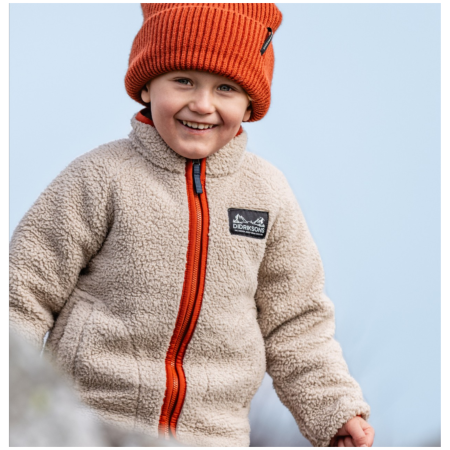 Felpa da bambino Didriksons Gibbs Kids Fullzip 2 Beach Beige/Rust