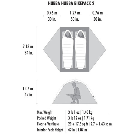 Tenda ultraleggera MSR Hubba Hubba Bikepack 2