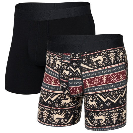 Boxer da uomo Saxx Droptemp Cooling Cotton Boxer Brf Fl 2Pk nero caribou/black