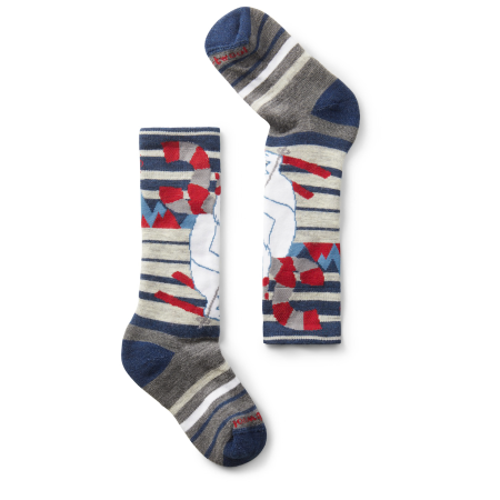 Calzini per bambini Smartwool Kids' Wintersport Full Cushion Yeti OTC blu/rosso ALPINE BLUE