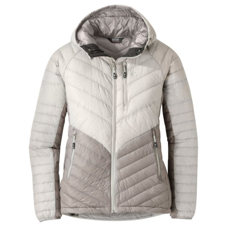Giacca da donna Outdoor Research Illuminate Down Hoody grigio Sand/Slate