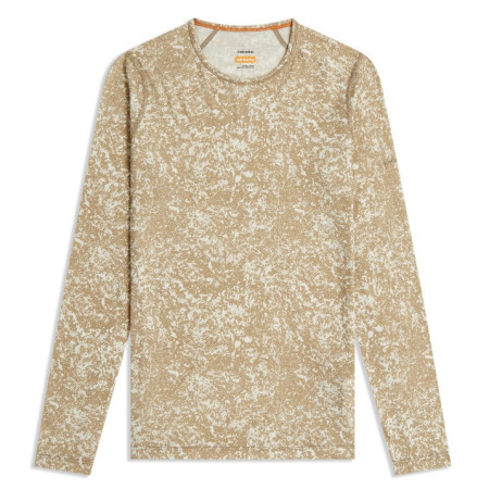 Maglietta sportiva da donna Icebreaker Women M 200 Oasis LS Crewe Moss BloomAOP beige/bianco Cumin/Undyd/Aop