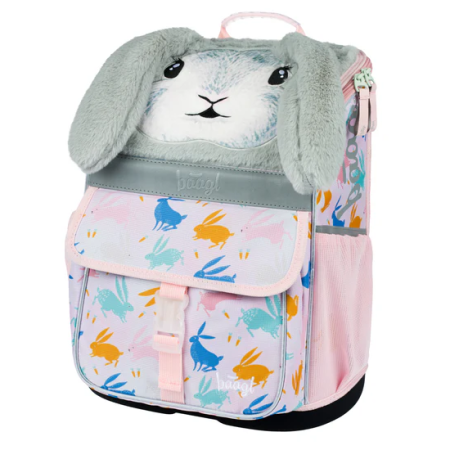 Zaino per la scuola elementare Baagl Zippy grigio/rosa Bunny