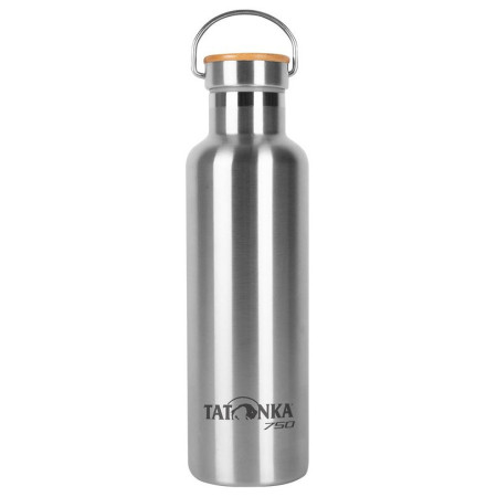 Bottiglia termica in acciaio inox Tatonka Hot + Cold Stuff Bamboo Lid 750 argento