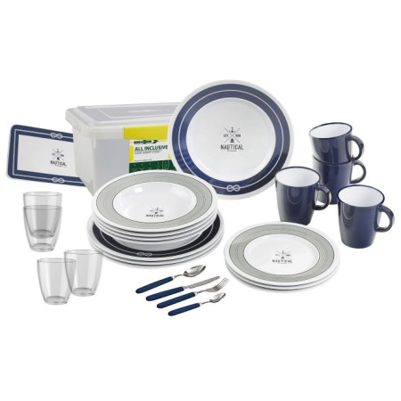Set di stoviglie Brunner All Inclusive Nautical bianco/blu