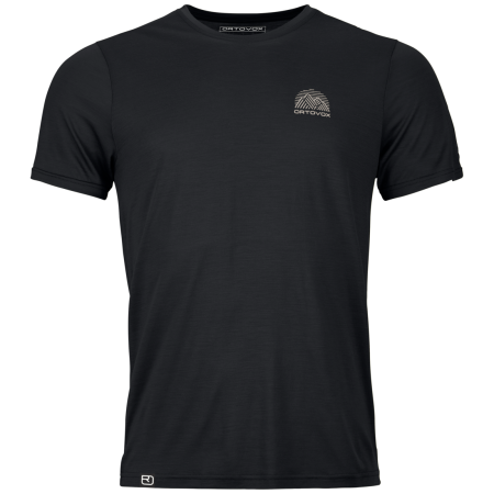 Maglietta funzionale da uomo Ortovox 120 Cool Tec Mtn Stripe nero Black Raven