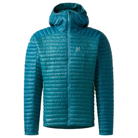 Giacca da uomo Haglöfs L.I.M Mimic Hood II azzurro Mountain Teal/Deep Teal