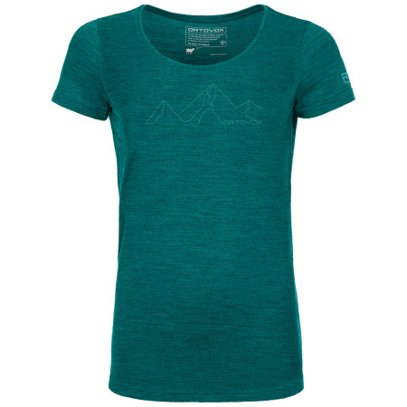 Maglietta sportiva da donna Ortovox W's 150 Cool Mountain Face TS verde PacificGreenBlend