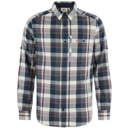Camicia da uomo Fjällräven Fjällglim Regular Shirt M blu Dark Navy-Chalk White