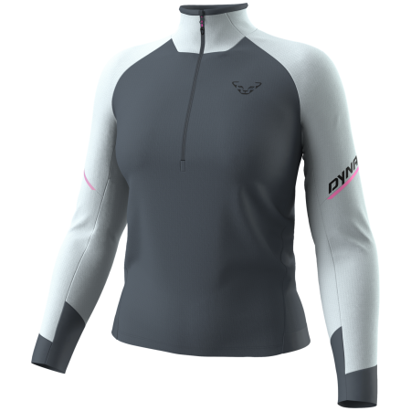 Maglietta sportiva da donna Dynafit Alpine L/S 1/2 Zip Tee W blu 3181 - cloud blue/0720