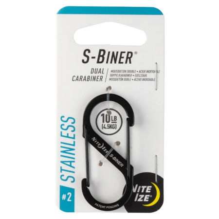 Moschettone ausiliario Nite Ize S-Biner Stainless Steel #2 nero Černá
