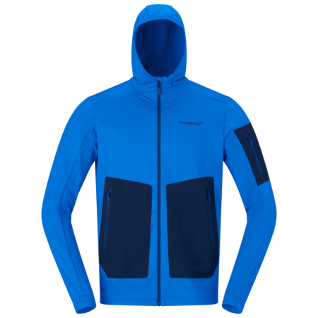 Felpa funzionale da uomo Norrona falketind warm2 stretch Hood blu Skydiver