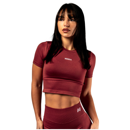 Top da donna Nebbia Seamless crop top with SS Power rosso RED