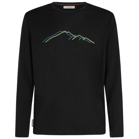 Maglietta funzionale da uomo Icebreaker Men Merino 150 Tech Lite LS Tee Rainer Ridge nero Black
