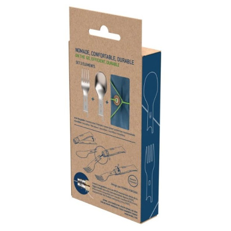 Posate Opinel Picnic Plus con forchetta/cucchiaio/tovagliolo