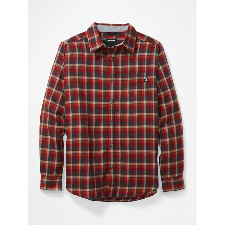 Camicia da uomo Marmot Fairfax Midweight Flannel LS rosso DarkSteel