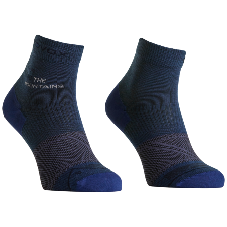 Calze in lana merino da uomo Ortovox Alpine Light Quarter Socks M blu/grigio Blue Nunatak