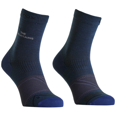 Calze in lana merino da uomo Ortovox Alpine Light Comp Mid Socks M blu/grigio Blue Nunatak