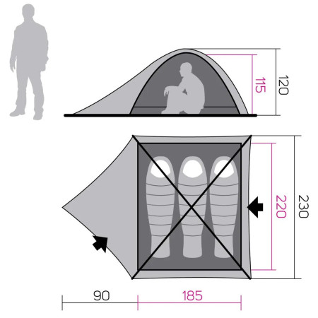 Tenda da trekking Hannah Serak 3
