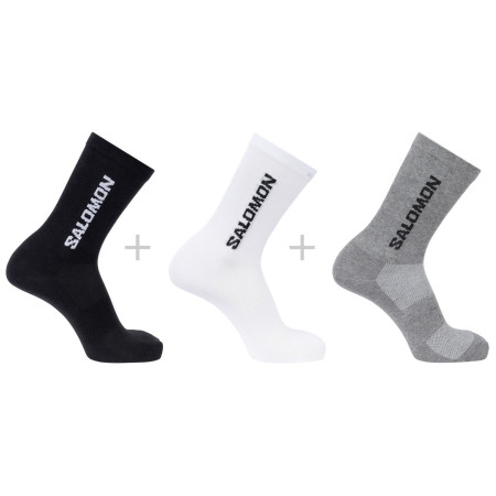 Calze Salomon Everyday Lite Crew 3-Pack nero/grigio White / Black / Frost Gray