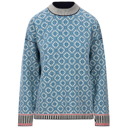 Maglione da donna Dale of Norway Langøy Fem Sweater blu/bianco Arctic Blue Offwhite