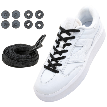 Lacci delle scarpe Lock Laces Flat nero Flat Black