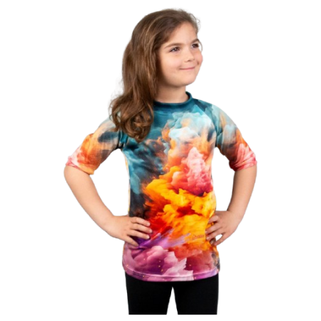 Maglietta sportiva per bambini Drexiss All Explosion Pastel Coolmax blu/arancio