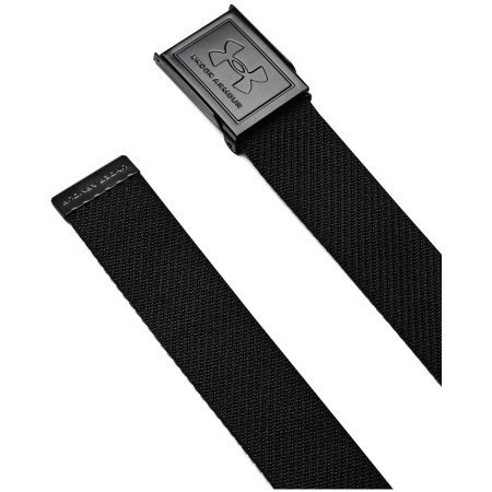 Cintura Under Armour M's Webbing Belt nero Black / Pitch Gray / Black