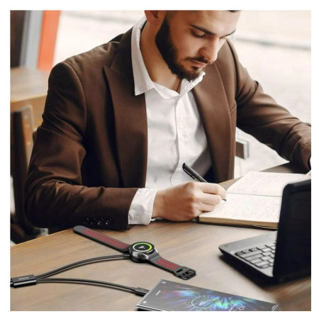 Cavo di ricarica e trasmissione Swissten Wireless magnetic charging cable 2in1 for Samsung Watch + USB-C 1,2 m