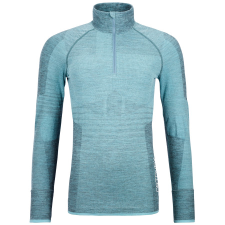 Maglietta sportiva da donna Ortovox W's 230 Competition Zip Neck blu IceWaterfall