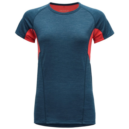 Maglietta da donna Devold Running Woman T-Shirt blu/rosso Flood