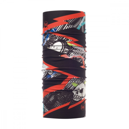 Bandana da bambino Buff Coolnet UV + Junior nero/rosso BoltyMulti