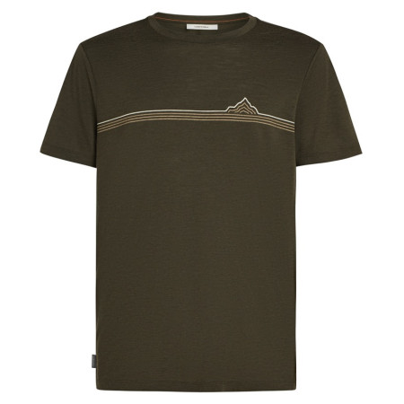 Maglietta da uomo Icebreaker Men Merino 150 Tech Lite SS Tee Range Stripes marrone scuro DK Loden