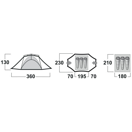 Tenda da trekking Husky Brofur 3