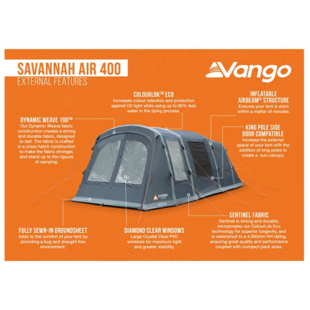 Tenda familiare Vango Savannah Air 400 Package
