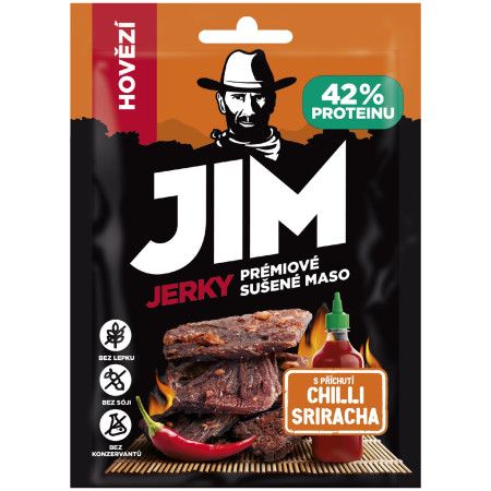 Carne secca Jim Jerky Jerky carne essiccata di manzo con la salsa sriracha 23g
