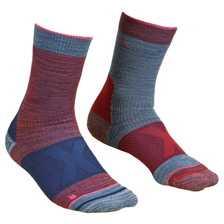 Calzini da donna Ortovox W's Alpinist Mid Socks rosso/blu HotCoral