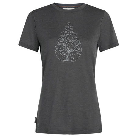 Maglietta da donna Icebreaker Women Merino 150 Tech Lite SS Tee Hike Path grigio Obsidian