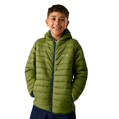 Giacca invernale per bambini Regatta Junior Hooded Marizion Golden Cypress khaki Golden Cypress/Aviator Blue