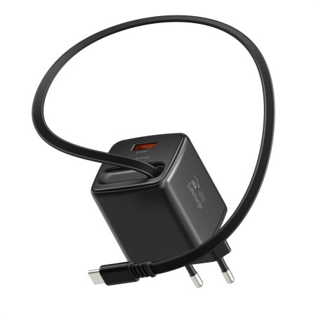 Adattatore Swissten SlideCharge Gan 45W, 1X USB-A 18W + kabel USB-C 0,75 m