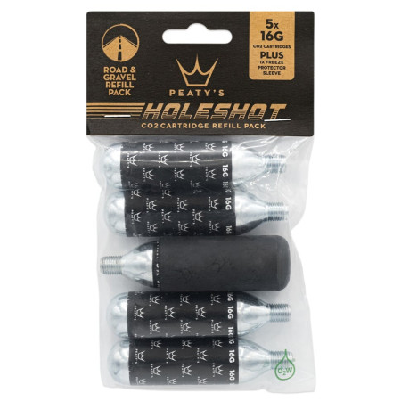 Pompa di bicicletta Peaty´s Holeshot Co2 Bombičky 5 Ks - Road & Gravel nero