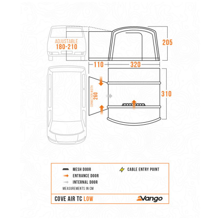 Tenda per minibus Vango Cove Air TC Low