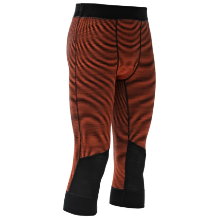 Pantaloni termici da uomo Devold Reverso Merino 3/4 Longs Man arancione/nero Brick