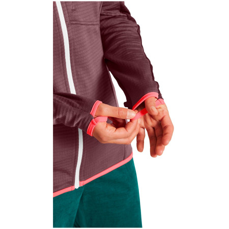 Felpa tecnica da donna Ortovox Fleece Light Grid Hooded Jkt W