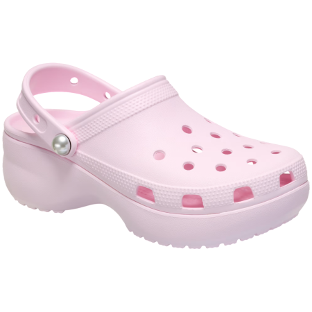 Pantofole da donna Crocs Classic Platform Pearl Clog rosa chiaro Pink Milk