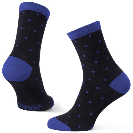 Calze Warg Happy Merino M Mini Dots nero/blu Black/Blue