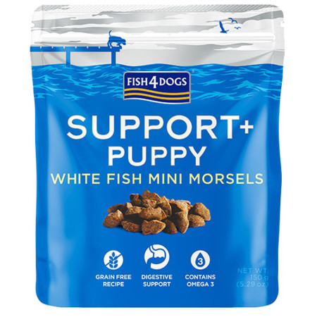 Snack per cani Fish4Dogs Puppy White Fish Morsels Digestion 150g