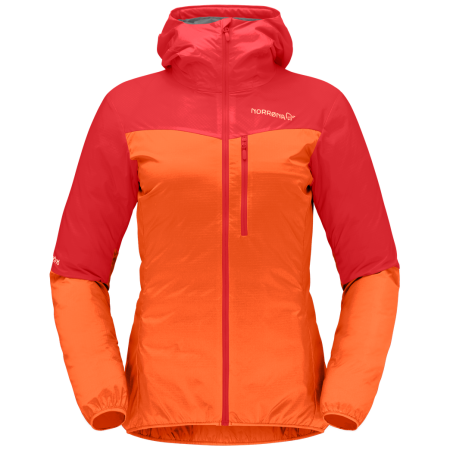 Giacca da donna Norrona falketind aero60 Zip Hood rosso Arednalin