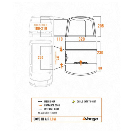 Tenda per minibus Vango Cove III Air Low