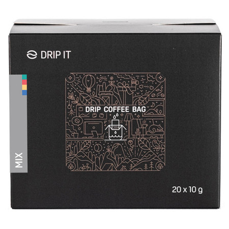 Caffè Drip it Mix - Brazil, Nicaragua, Colombia, Ethiopia 20 x 10 g nero